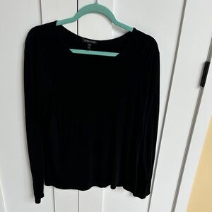 Eileen Fisher Classic Black Long Sleeve Top Size XL